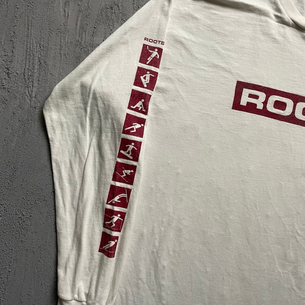 Vintage Roots Athletics T Shirt Mens Extra Large White 90s Canada Graphic Long - Picture 4 of 10